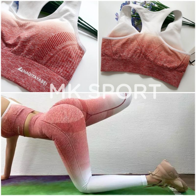 Bộ Đồ Tập Gym Yoga nữ Dệt Kim Chun Mông OMBRE Cao Cấp siêu mềm mại, thấm hút mồ hôi đàn hồi cực tốt