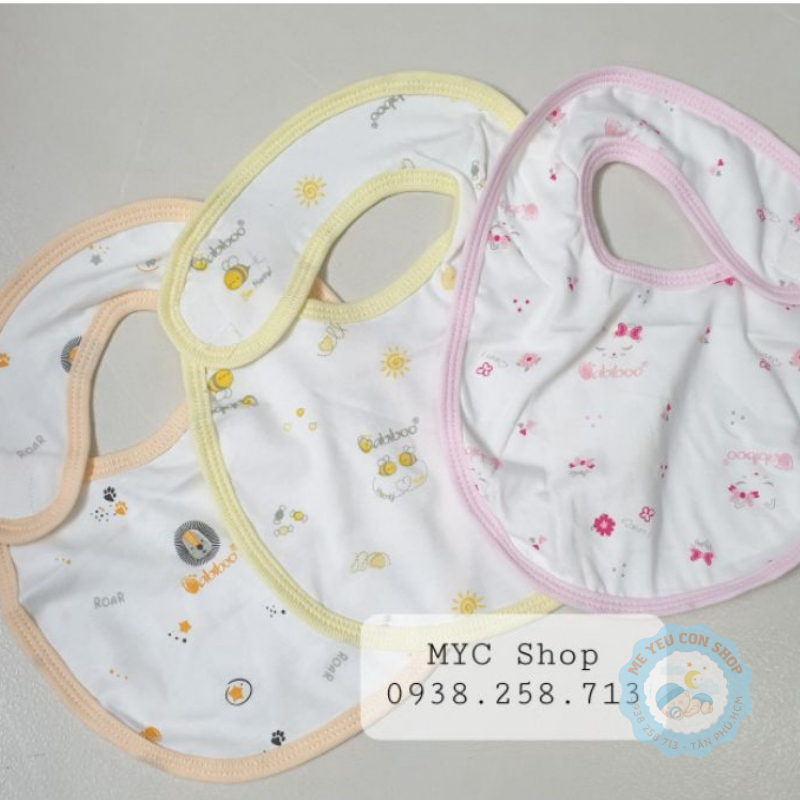 [BB81] Yếm Dán Sơ sinh cotton 2 lớp in hình cute BABIBOO