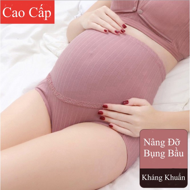 Quần Lót Bầu Cạp Cao Nâng Đỡ Bụng Bầu Kháng Khuẩn An Toàn Với Làn Da