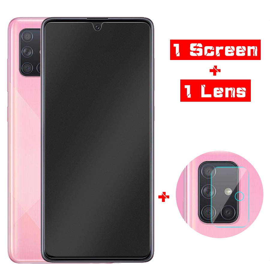 2 Trong 1 Kính cường lực Nhám chống vân tay + Kính Cường Lực Camera Cho Samsung Galaxy A10 A20 A30 A50 A70 A10S A20S A30S A50S A21S A02S A03S A52S A01 A11 A31 A51 A71 A12 A22 A32 A42 A52 A72