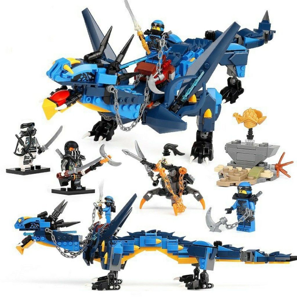 Lắp ghép Ninja - Leduo 76035 Xếp hình rồng máy xanh phun lửa 567 khối