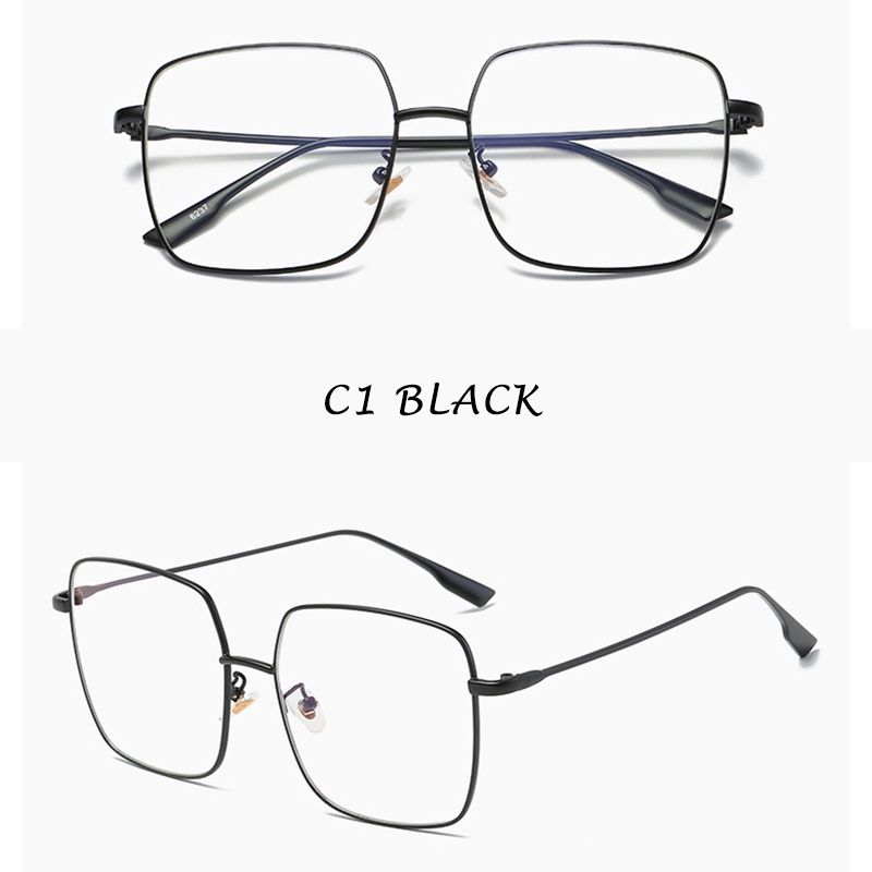 Kính mát gọng kim loại hình vuông cá tính chống tia UV phong cách Hàn Quốc