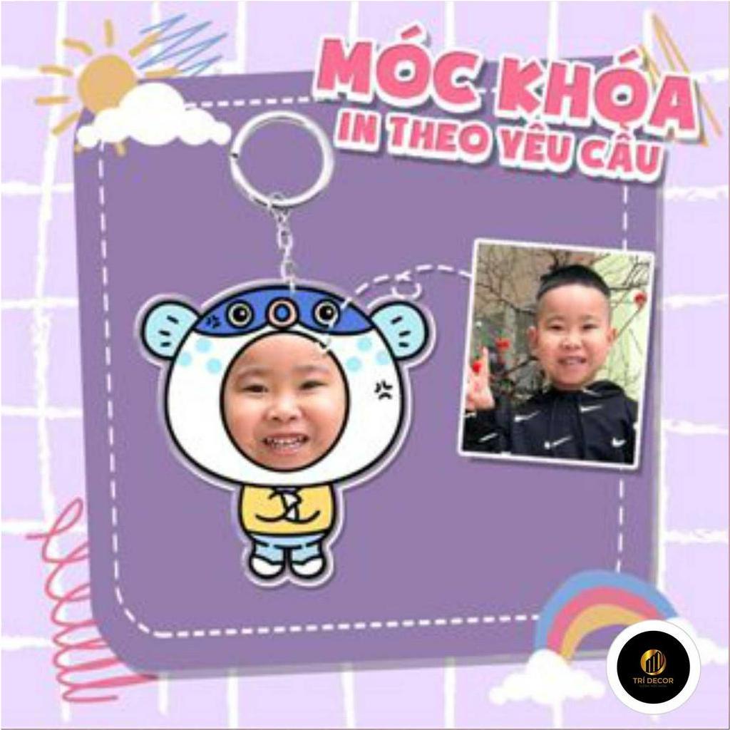 Móc khóa chipi ghép mặt theo yêu cầu đáng yêu dễ thương cho bạn bè, người thân