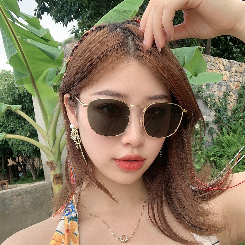 Kính râm nữ thời trang cao cấp kính mát mắt tròn chống tia UV phong cách Hàn Quốc đẹp sang trọng EMOJI 205