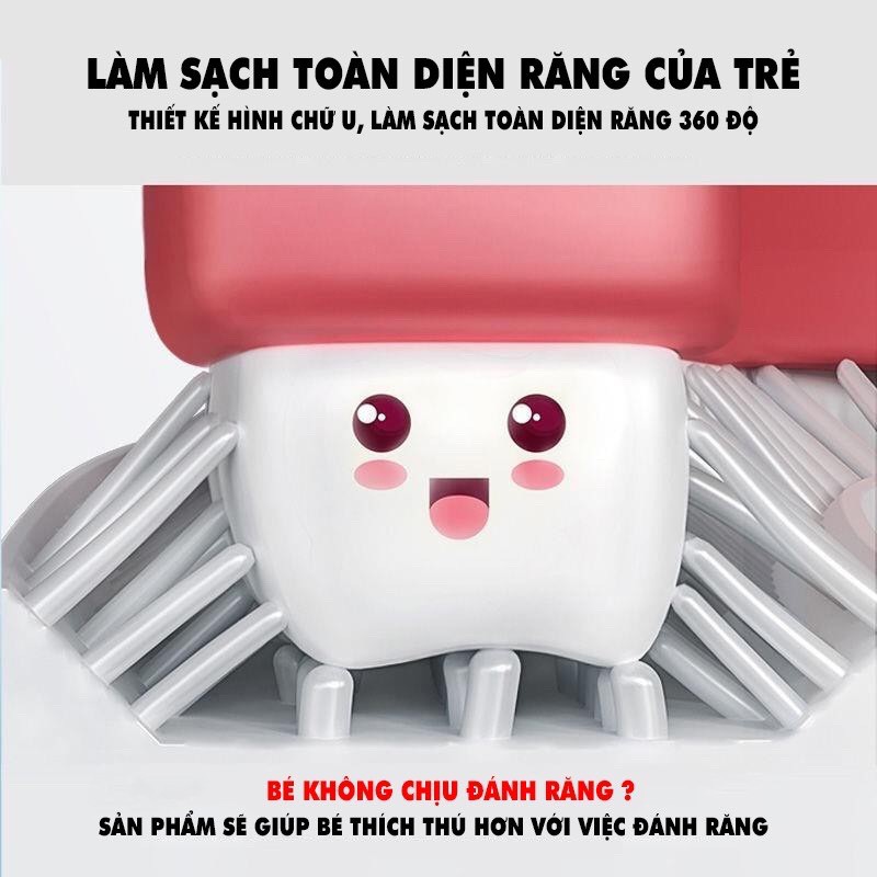 BÀN CHẢI ĐÁNH RĂNG ⚡️FREESHIP⚡️ Bàn Chải Đánh Răng Silicon Hình Chữ U Cho Bé Từ 2 - 6 Tuổi