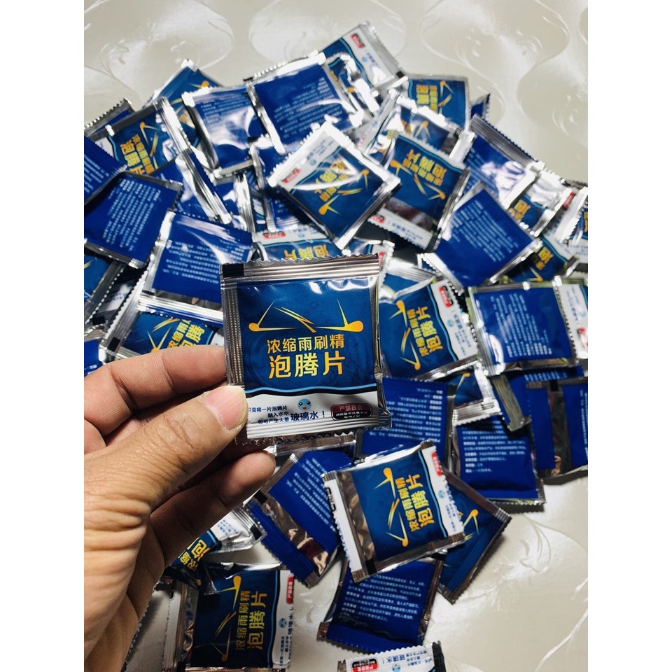 Viên Sủi Rửa Kính Xe Ô tô - 1 Viên Pha 4Lit Nước Tẩy Sạch Kính - Làm Sạch Vết Bẩn Trên Kính Lái, Tạo Hiệu Ứng Lá Sen