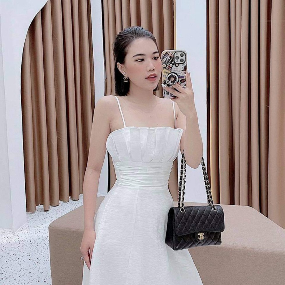 Váy maxi 2 dây xòe dài thiết kế cao cấp dự tiệc trẻ trung xinh xắn HN CLOTHING | WebRaoVat - webraovat.net.vn