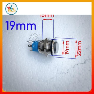 Nút Nhấn giữ Công Tắc chống nước đèn Led 19mm nút nhấn có đèn Led chống nước 12v loại đầu cao