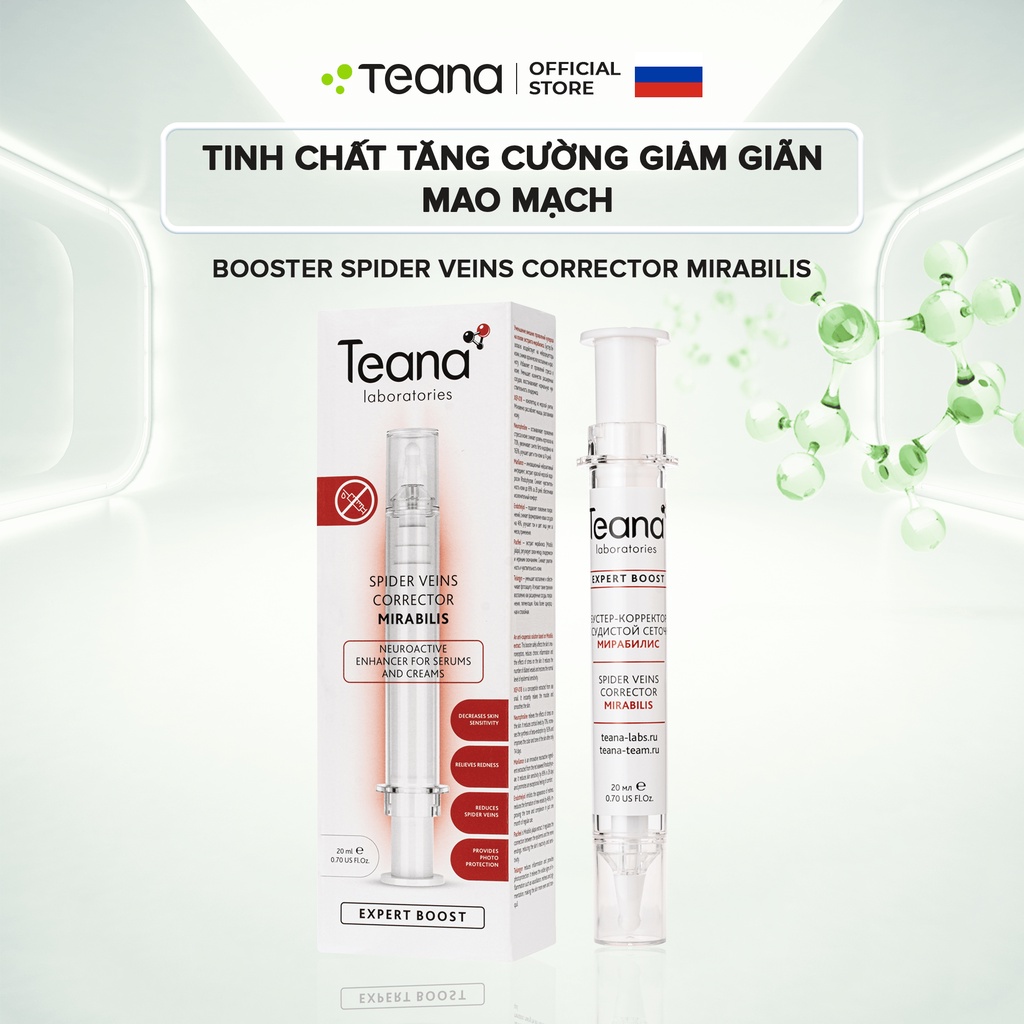 Tinh chất tăng cường Teana Booster Spider Veins Corrector Mirabilis giảm giãn mao mạch, giảm viêm 20ml