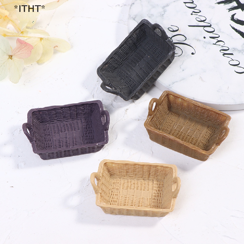 Giỏ Đựng Thức Ăn Bằng Nhựa Resin Dễ Thương Trang Trí Nhà Búp Bê Tỷ Lệ 1 / 12