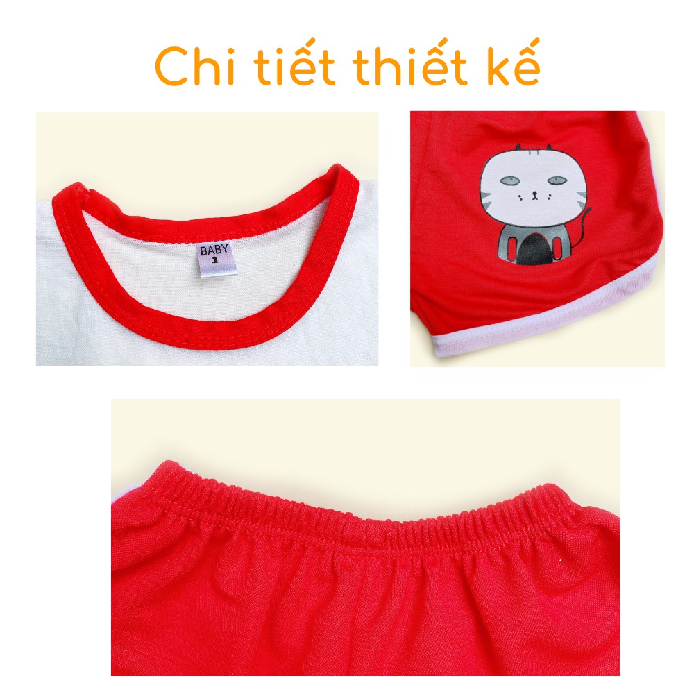 Bộ quần áo trẻ em chất cotton mềm thoáng mát, đồ bộ bé trai bé gái mùa hè 1 tuổi đến 5 tuổi Luhana