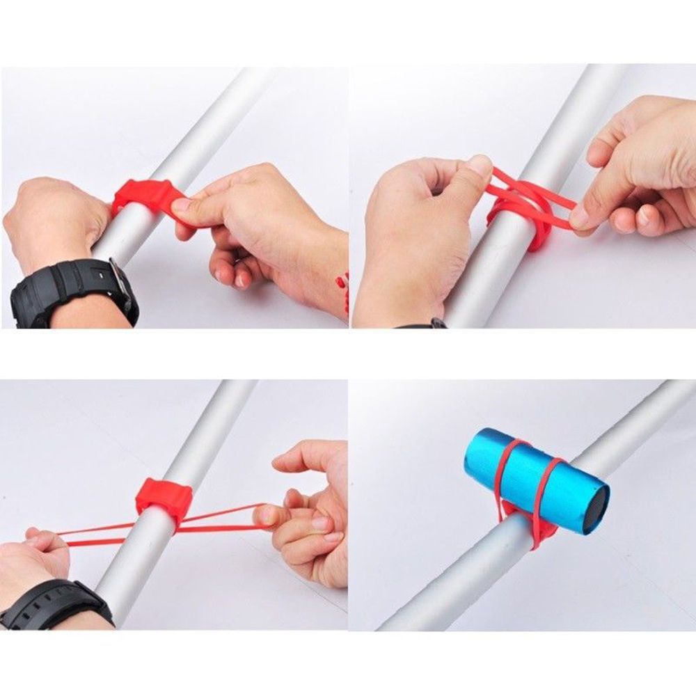 Bộ 5 giá đỡ đèn pin gắn tay cầm xe đạp bằng silicon bền thời trang