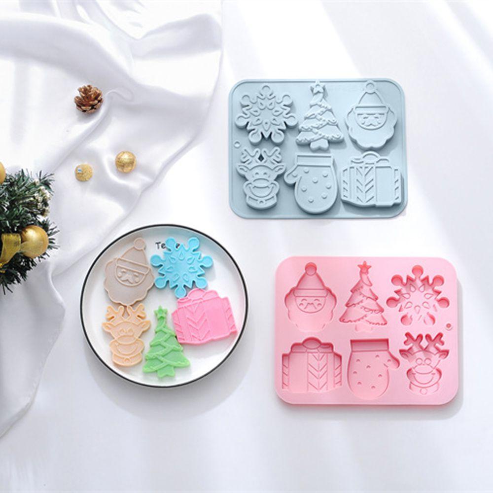 Khuôn Silicone Làm Xà Phòng 6 Ô Chủ Đề Giáng Sinh