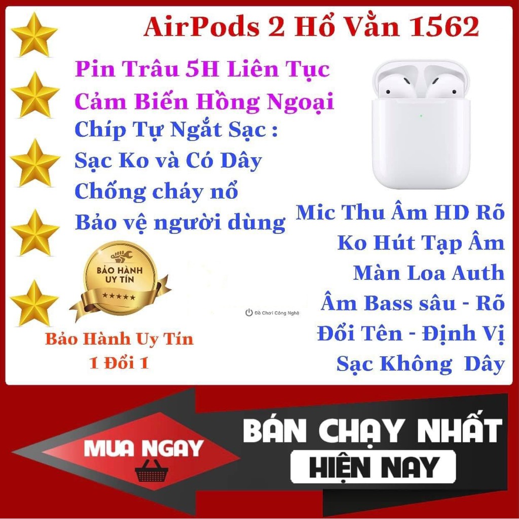 Tai nghe BlueTooth TWS AiRoda Premium (Đổi Tên - Pin nghe 5h) Chip 1562A, Cảm biến hồng ngoại ,TẶNG BAO SILICON 🎧