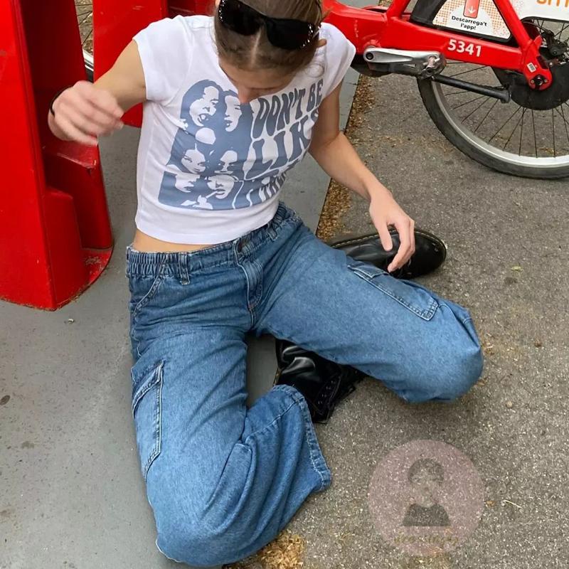 Áo Thun Tay Ngắn Cổ Tròn In Họa Tiết Hoạt Hình Thời Trang Mùa Hè Cho Nữ