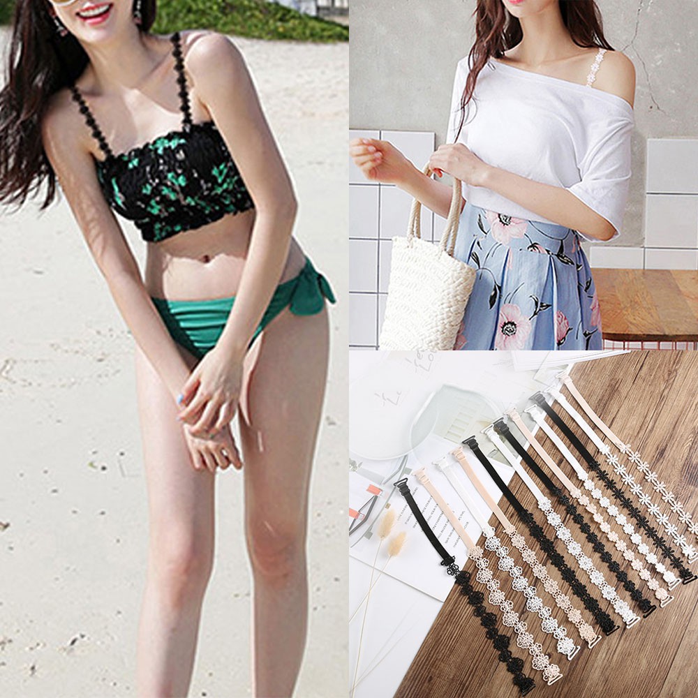 Cặp dây áo ngực chất liệu co giãn chống trượt phối ren quyến rũ
