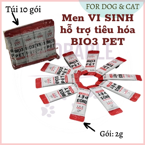 Men VI SINH hỗ trợ tiêu hóa cho thú cưng, chó mèo BIO 3 - CHÍNH HÃNG HÀN QUỐC