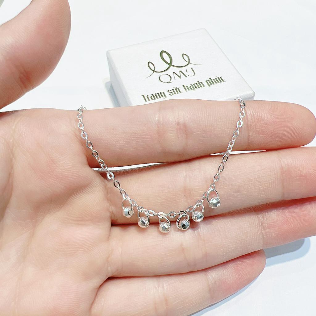 Lắc chân QMJ Bi rơi bạc 925 sáng long lanh Q048