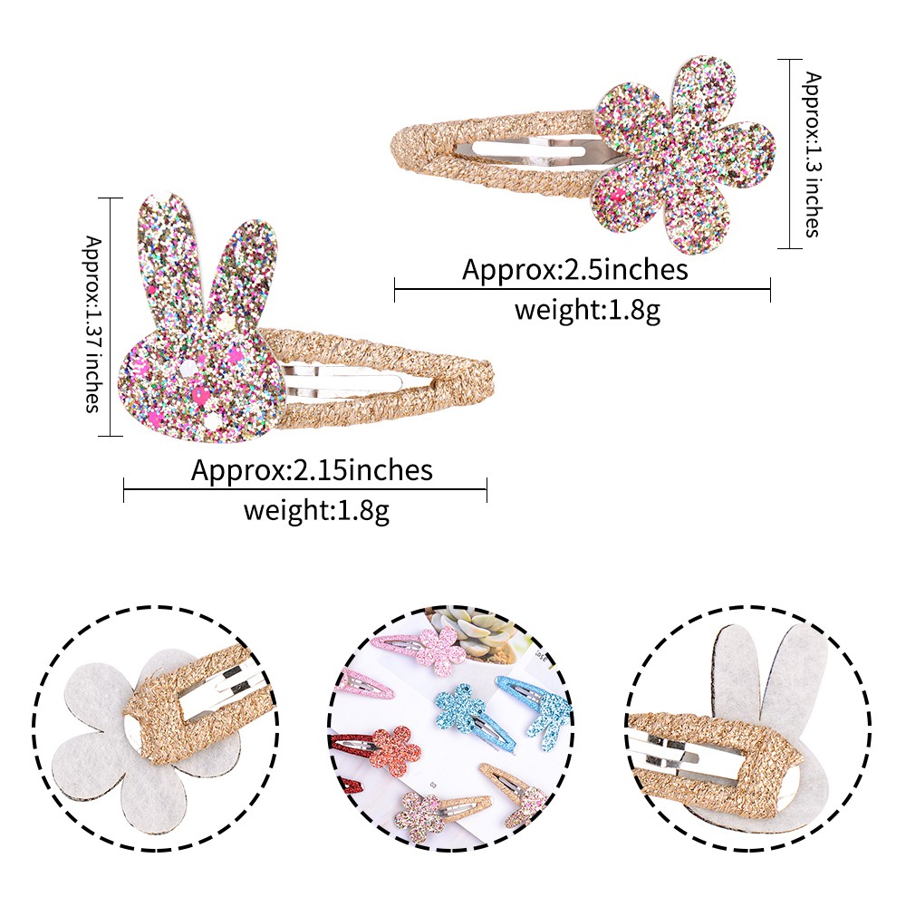 Kẹp tóc KIDSBOWS hình nơ/ thỏ bằng kim loại pha lê lấp lánh cho bé gái