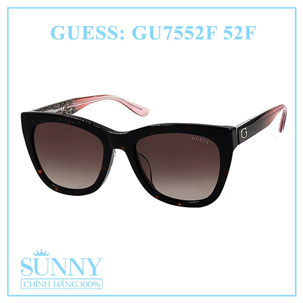 Kính mát thời trang Guess GU7552F nhiều màu chính hãng, thiết kế dễ đeo bảo vệ mắt