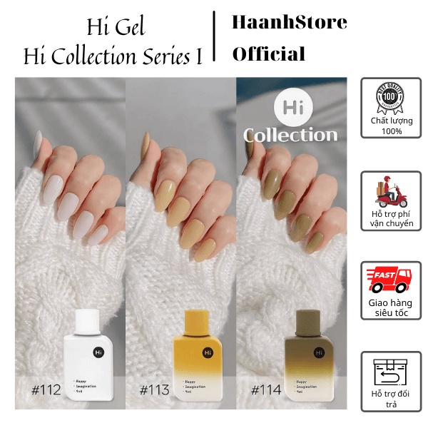 Hi Gel Tách lẻ Set Sơn Thạch Hàn quốc Hi Collection I, Sơn gel Thạch Hàn quốc Hi gel chính hãng 9ml