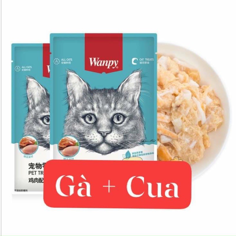 Thức ăn pate cho mèo Wanpy gói 80 gr
