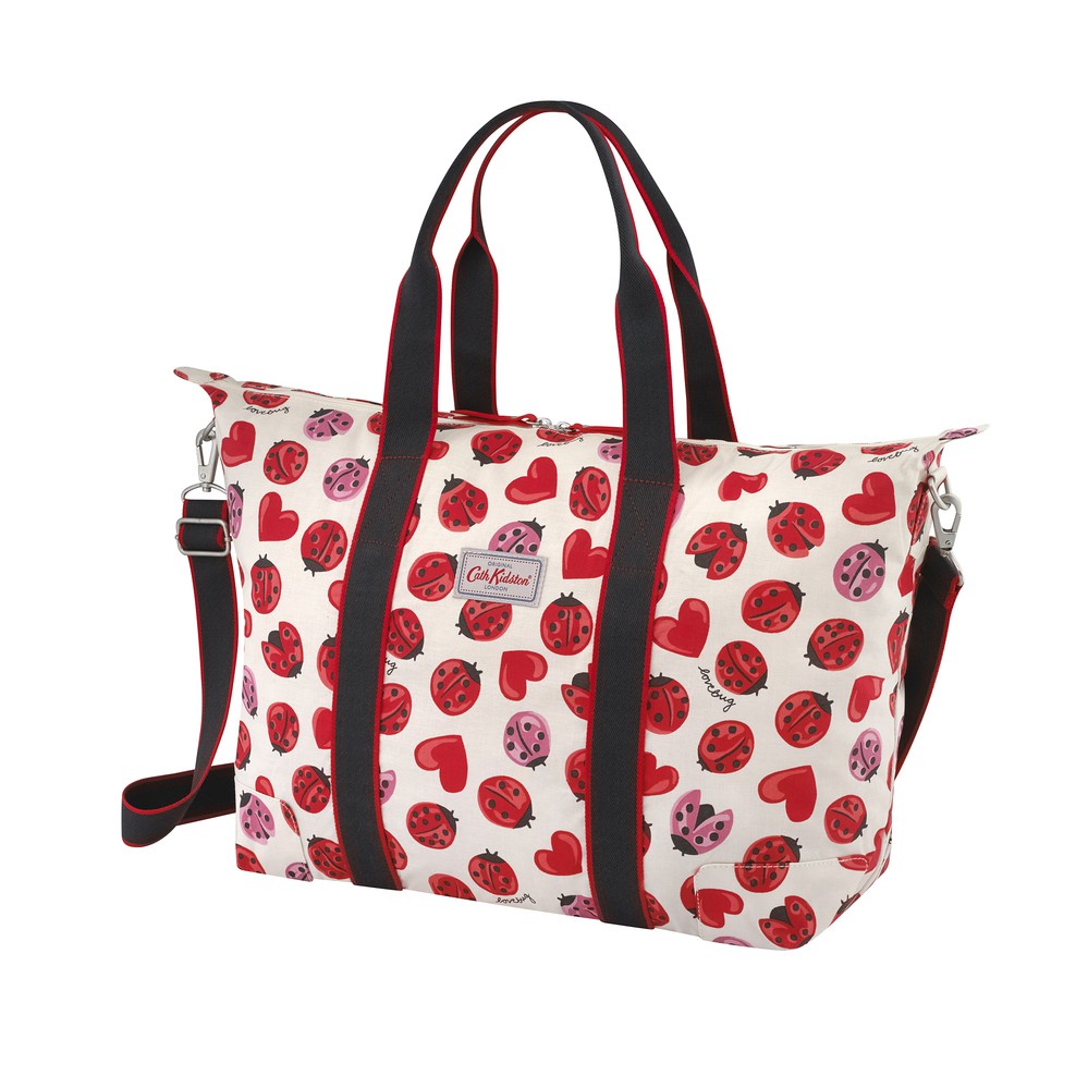 Cath Kidston - Túi du lịch Foldaway Overnight Bag Lovebugs - 984713 - Warm Cream