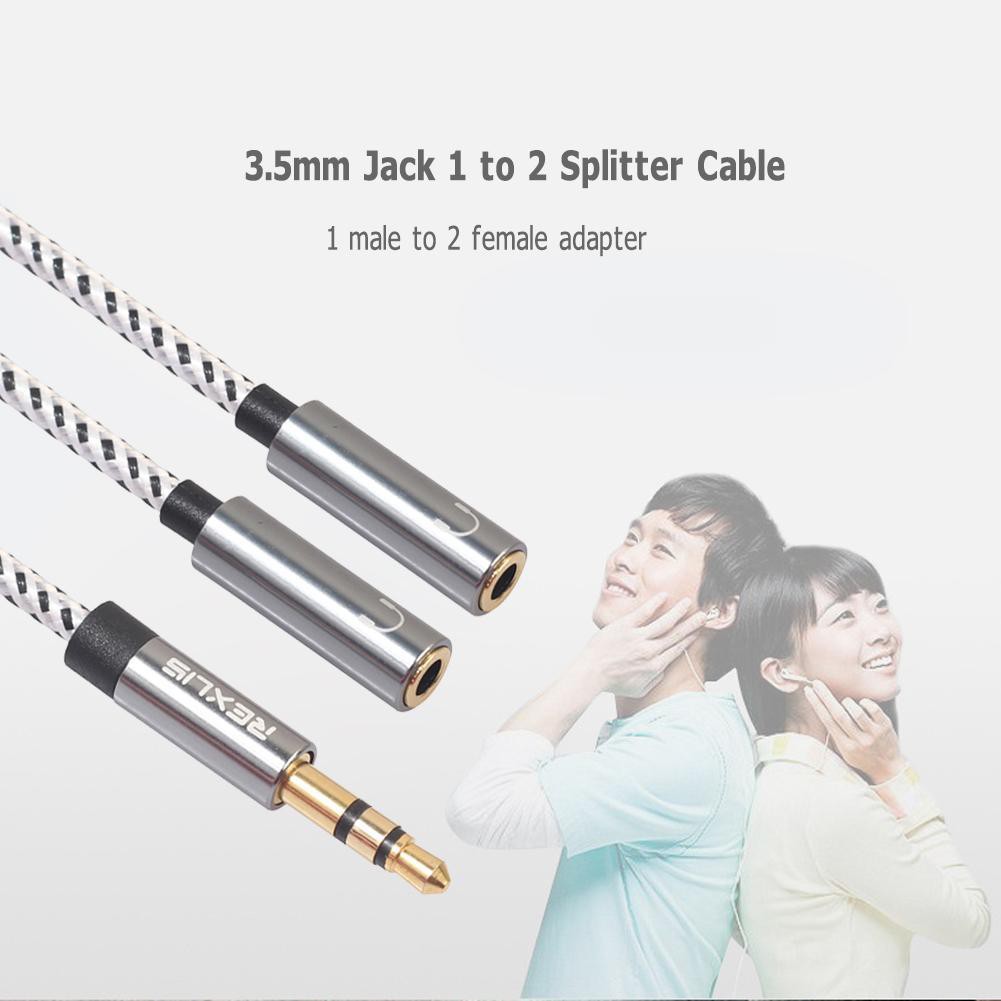 Cáp Chuyển Đổi Âm Thanh 3.5mm Đầu Đực Sang 2 Đầu Cái