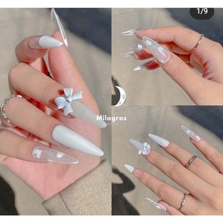 Nailbox-Mẫu Nail Thiết Kế Trắng Nhọn