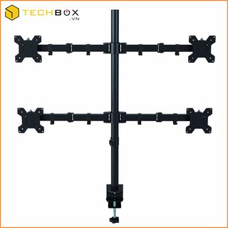 Giá treo 4 màn hình kẹp bàn từ (14"- 27") inch nhập khẩu