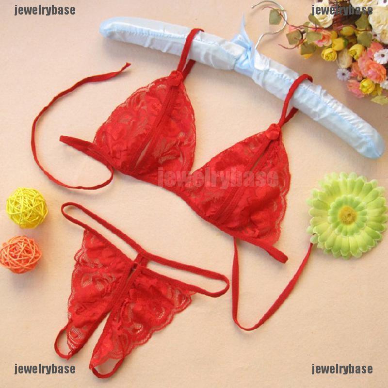 Set 2 áo/quần lót họa tiết ren nhiều màu sắc từ polyester cho nữ | BigBuy360 - bigbuy360.vn