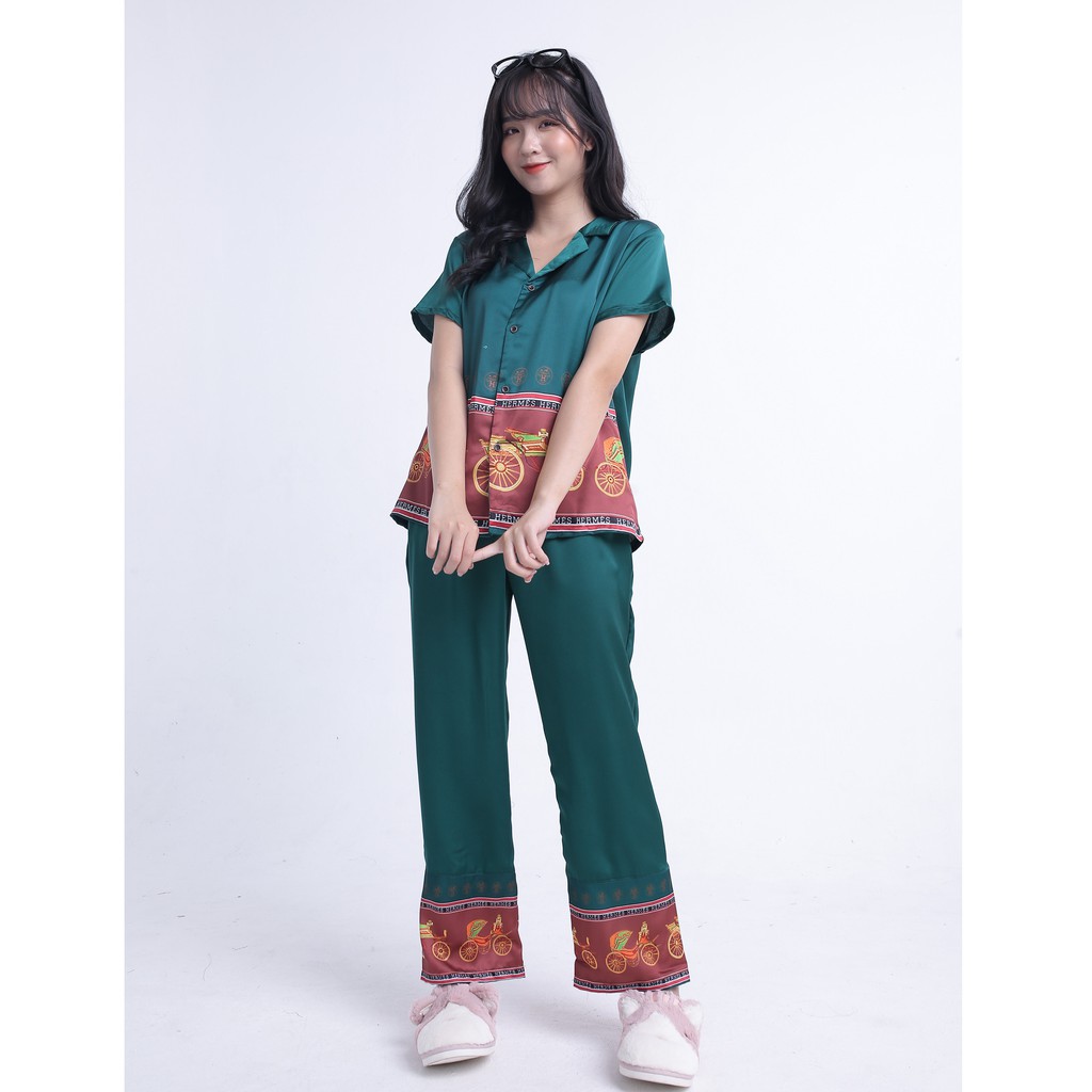 Bộ ngủ pijama lụa phối cổ chất đẹp | BigBuy360 - bigbuy360.vn