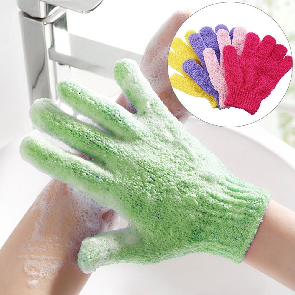 Găng tay mát xa tẩy tế bào chết khi tắm 6 màu sắc tuỳ chọn