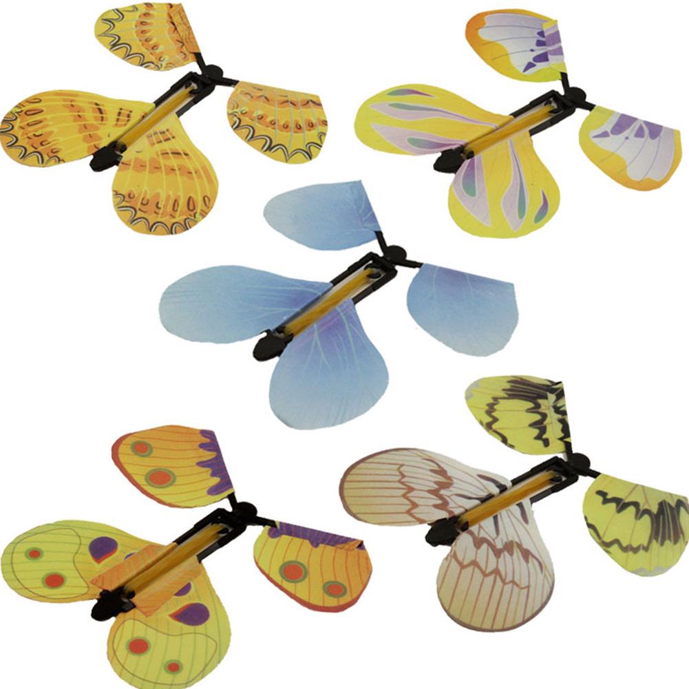 5PCS Creative Children Flying Butterfly Transmission Magic Prop Funny Tricks Classic Prank plastic butterfly props