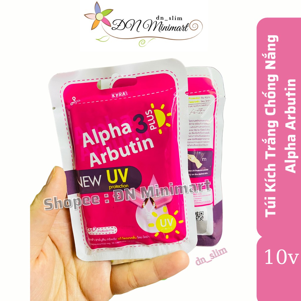 Túi Vĩ Kích Dưỡng Trắng Chống Nắng Alpha Arbutin New UV Thái Lan