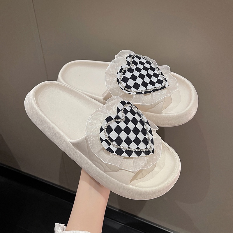 Dép IELGY đế bằng đính đá giả thời trang cho nữ