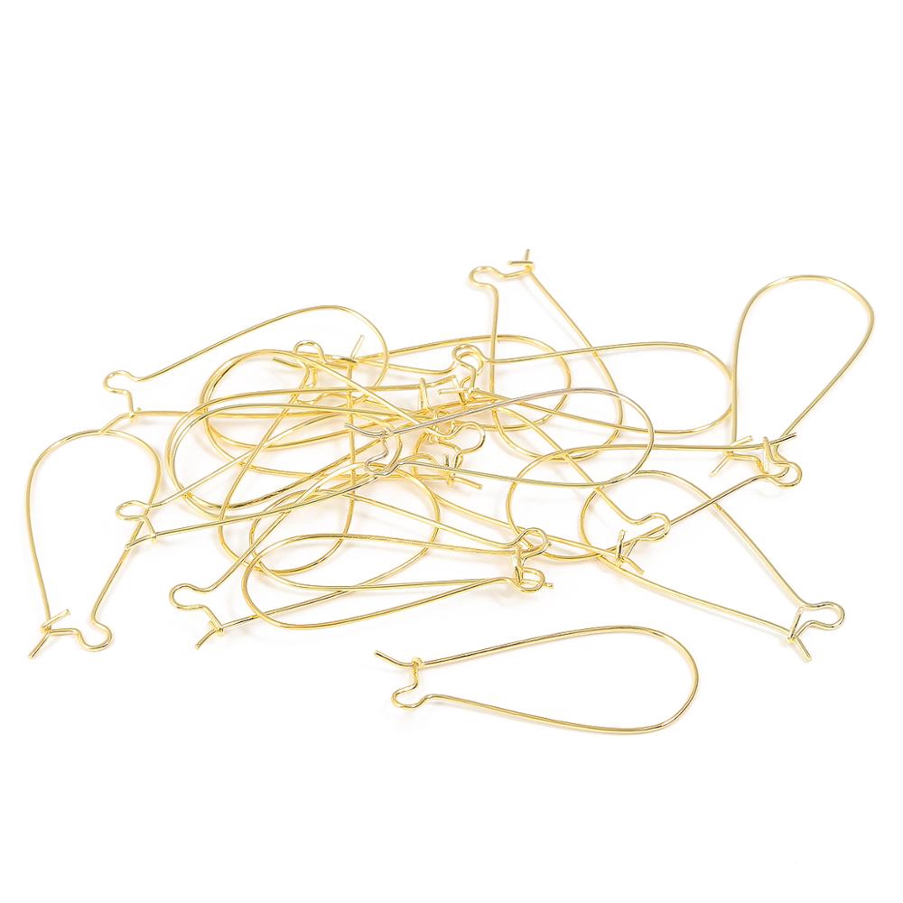 Bộ 100 móc mạ vàng / bạc/ đồng/ Rhodi 9x18mm / 11x25mm / 16x38mm dùng làm khuyên tai diy