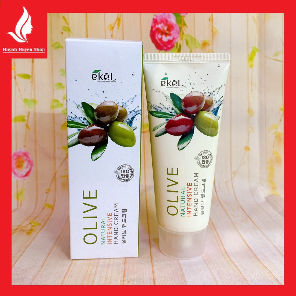 [chuẩn auth] Gel dưỡng tay, chân Ekel Olive Natural Intensive Hand Cream cao cấp Hàn Quốc tuýp 100ml