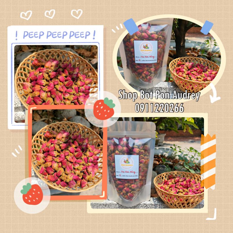 Hoa Đậu Biếc/ Nụ Hoa Hồng/ Hoa Lài (Nhài) Sấy Khô Nguyên Chất