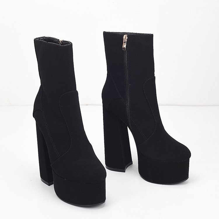 [Ảnh Thật[ Giày Bốt Đế Đúp Gót Cao 15 Phân Hack Chiều Cao Hot Trend 2022 [AdorablexBeautiful]