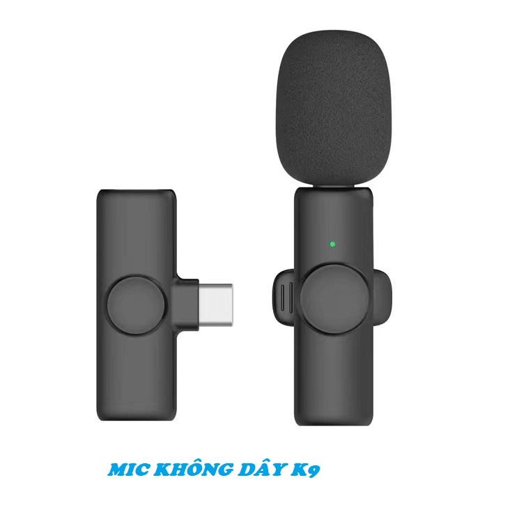 Mic Không Dây K9 Cao Cấp Hỗ Trợ Ghi Âm Cho Điện Thoai CHUÔI TYPE C Livestream , Phát Sóng Trực Tiếp