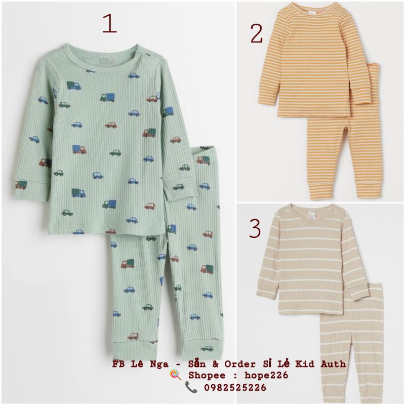 Set bộ thun tăm HM ES chính hãng size từ 4-6m đến 3-4y