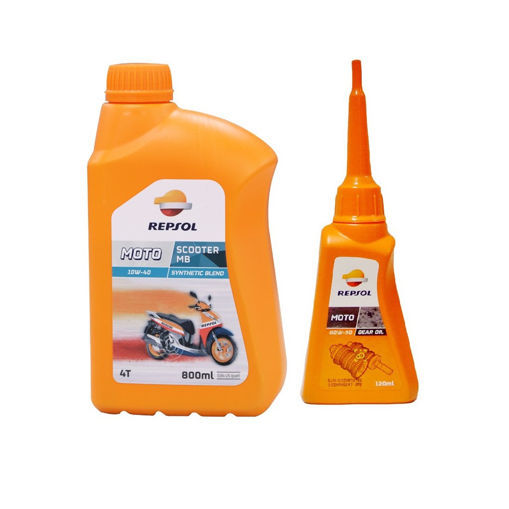 Combo nhớt xe tay ga cao cấp Repsol Scooter 10W40 800ml tặng nhớt hộp số Repsol Gear Oil 120ml