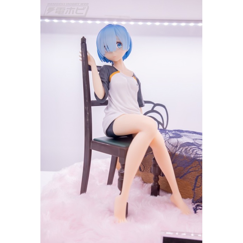 Mô Hình Figure Chính Hãng Anime Re:Zero, Rem, Relax Time, T Shirt Version, BANDAI SPIRITS, Nhật Bản