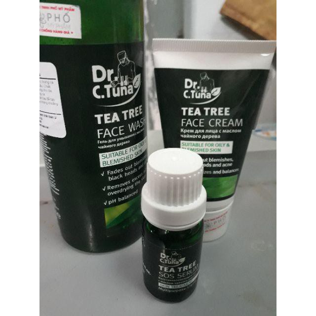 Combo 3 Tea Tree: Gel rửa mặt 225ml & Serum 10ml & Kem Dưỡng 50ml - Dành Cho Da Dầu và Da Mụn Farmasi