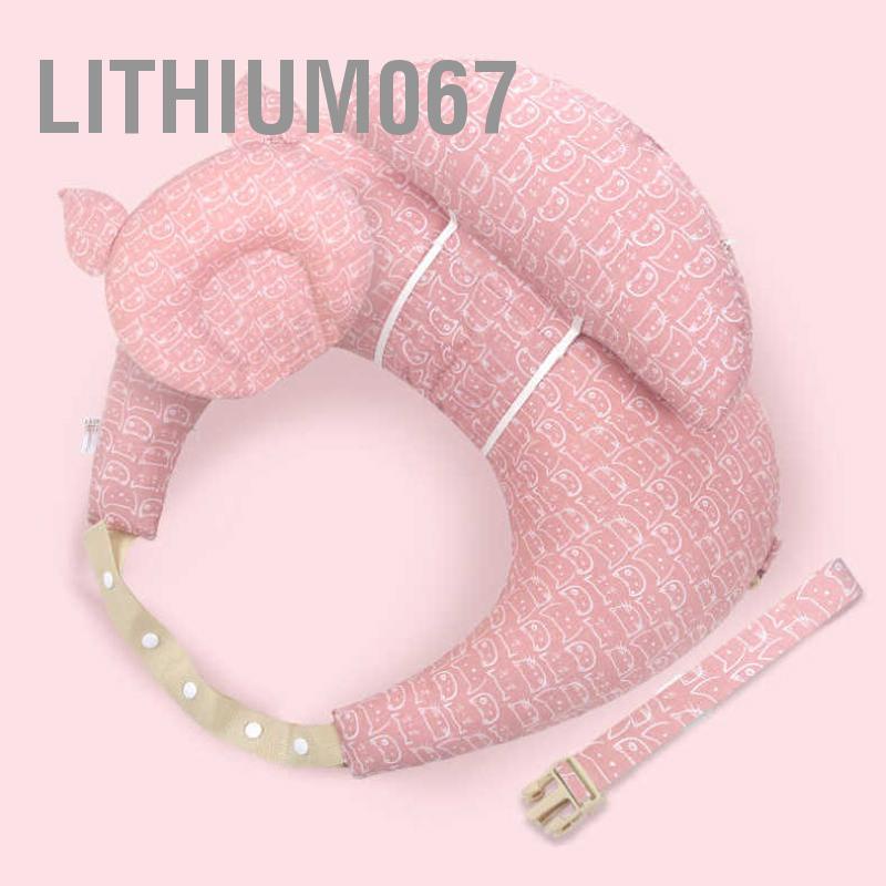 Gối cho bé bú đa năng cao cấp cotton Hàn mềm mịn thoáng mát an toàn cho bé hoạ tiết dễ thương - Có Khóa Kéo Điều Chỉnh Thoải Mái lithium067