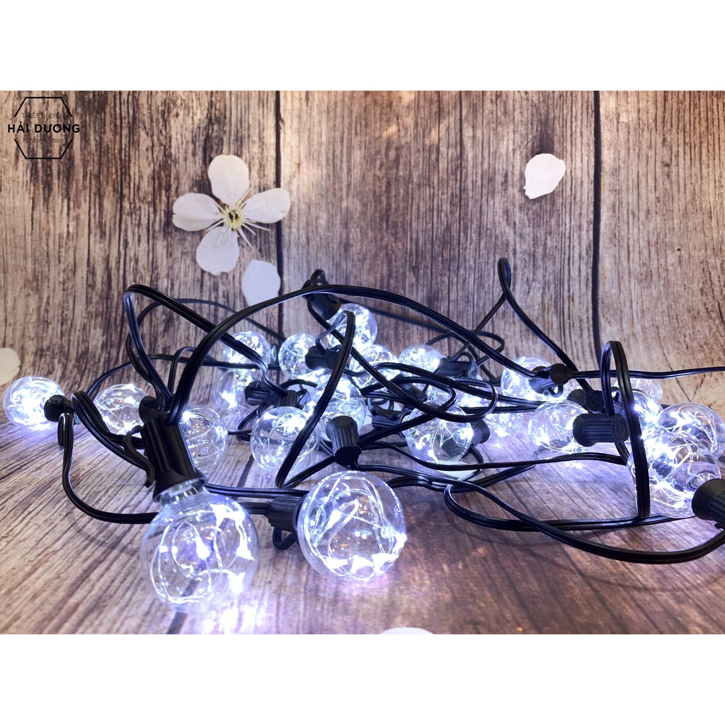 Bộ Dây Đui Trang Trí Bóng Led Đom Đóm G40 25 Bóng 10m Chống Nước (Kèm Bóng)