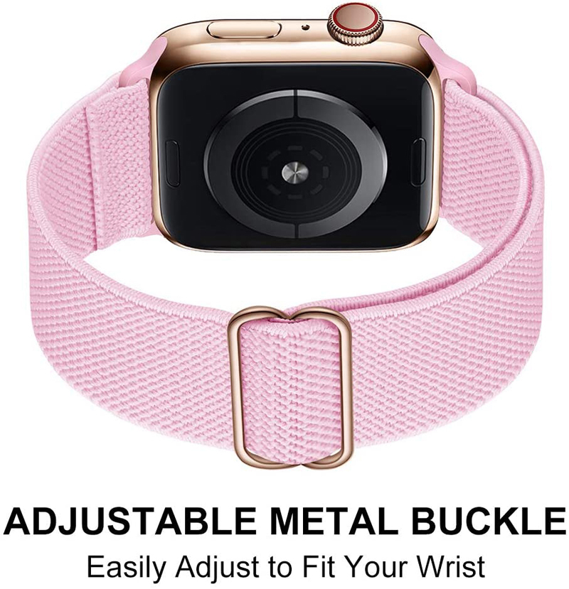 Dây Đeo Sợi Nylon Co Dãn Cho Đồng Hồ Thông Minh Apple Watch Series 1 2 3 SE T500 44MM 42mm 38mm Strap Adjustable Braided Sport Elastics band iWatch 4 5 6 40mm 44mm T500+ W26 W46