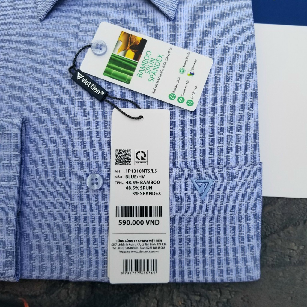 Aó sơ mi nam Việt Tiến dài tay mã 1P1310NT5 chính hãng, cao cấp  - form suông REGULAR - tà bầu . HỌA TIẾT.SHOP HỨA