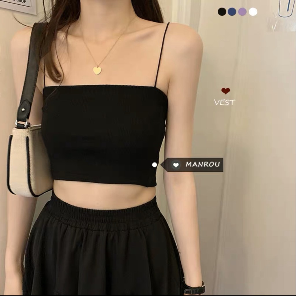 Áo Bra 2 dây chất cotton thon gọn thời trang | BigBuy360 - bigbuy360.vn